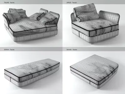 Cove collection four different sofas 3D model