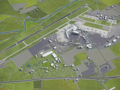 Edinburgh - Airport - EDI Low-poly 3D model