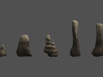 Cave Rock Set Low-poly 3D model