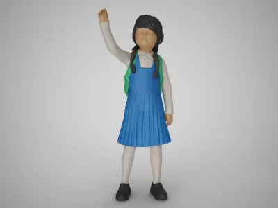 Little Girl Looking at the Sky 3D print model