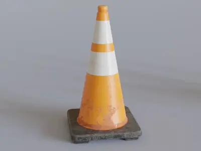 Traffic Cones Low-poly 3D model