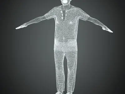 Asian Old man rigged 3D model 3D model