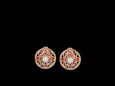 Light Minimalist Diamond Earrings 3D print model get
