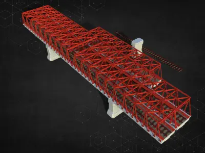 Rail Iron Bridge Modular Type Two 3D model