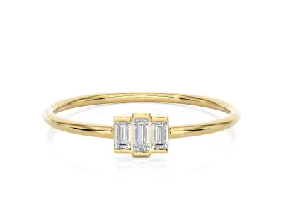 Light Minimalist Diamond Ring 3D print model