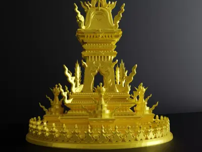 Ornate Buddhist Stupa 3D model