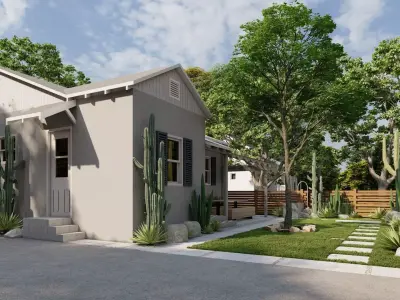 3D Exterior Scene 3D model design garden and landscape 3D 3D model