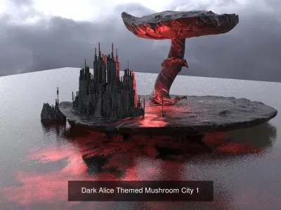 Sci Fi Shroom Structurers collection 3D Model Pack