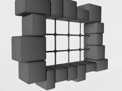 Old Prison Window Low-poly 3D model