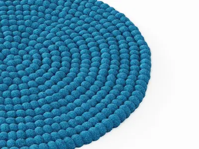 Ball of wool felt carpet 3D model