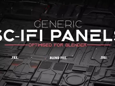 SCI-FI Panels Low-poly 3D model