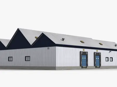 Factory x25 Low-poly 3D model