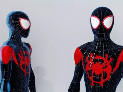 Miles Morales - Spider-Verse Style Rigged and Textured 3d model Low-poly 3D model
