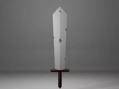 Abandoned Low-poly sword - Game ready Low-poly 3D model
