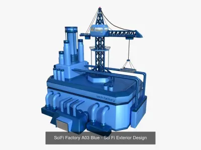 10 SciFi Factory A Collection - Sci Fi Exterior Design 3D Model Pack
