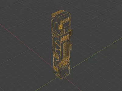Sci-Fi Hard Surface Pillar 3D model