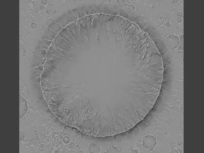 Moon Recent Impact Crater 3D print model 3D print model
