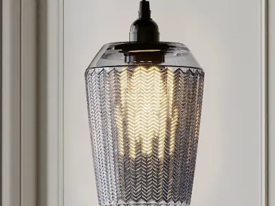 Tall Chevron Textured Pendant - Grey 3D model