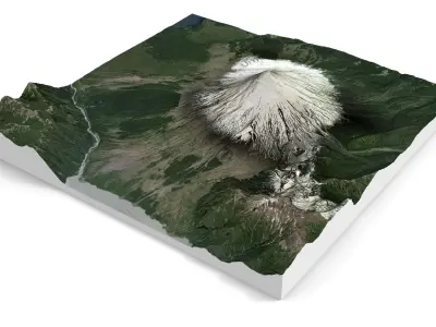 Mountain landscape Volcano Osorno Andes Mountains in Chile 3D model
