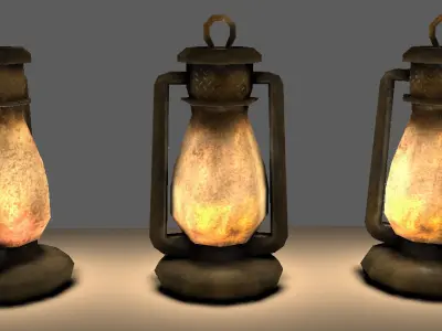 Old Steel Lantern Textured Low-poly 3D model