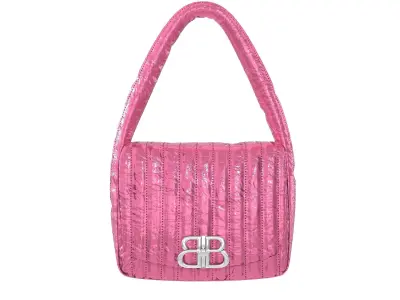 Balenciaga Monaco Small Sling Bag Quilted Pink Low-poly 3D model