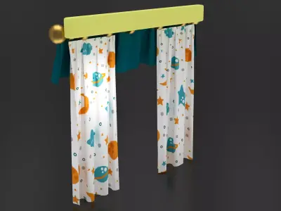 Curtain01 Low-poly 3D model
