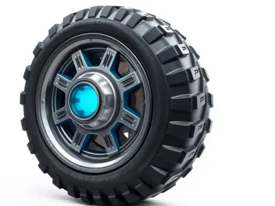 Futuristic Vehicle Wheel Model Pack Low-poly 3D model