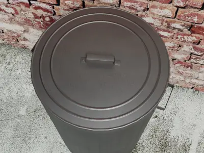 Trash Can Low-poly 3D model