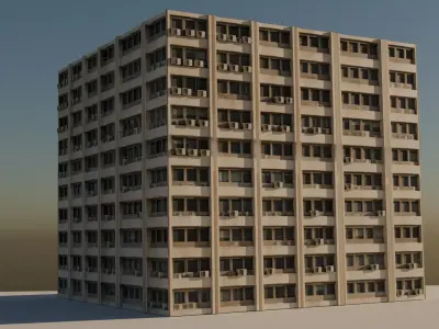 Building 8 Low-poly 3D model purchase