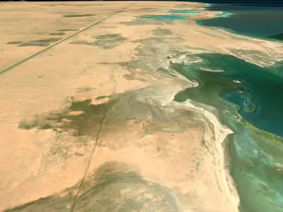 Mecca and the Red Sea coast of Saudi Arabia - tile n20 e39 3D model