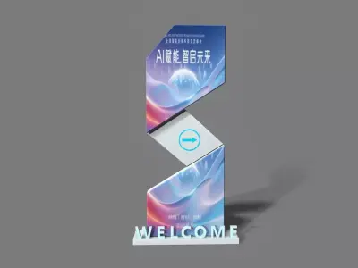 Signage planning Low-poly 3D model