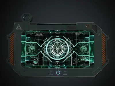 TP-14S78 futuristic tablet Low-poly 3D model