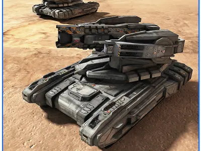 SciFi Army Ground Units 02 Low-poly 3D model