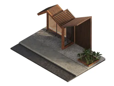 Bus stop 3D model