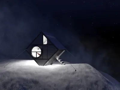 Modern Mountain Shelter Bivouac House 3D model