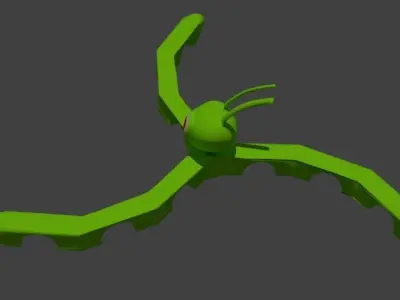 Alien Squid Low-poly 3D model