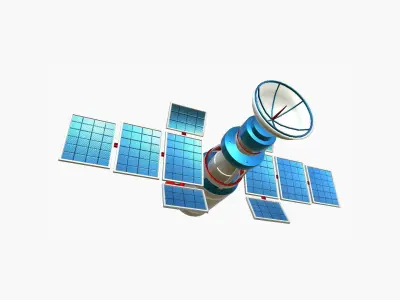 Satellite A09 USA United States - SciFi Space Design Low-poly 3D model