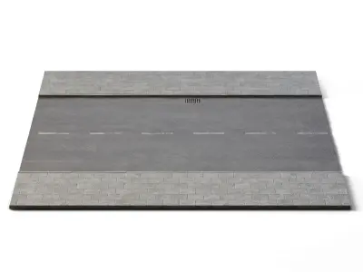 Street 12m x 14m Low-poly 3D model