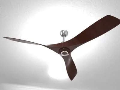  3D Wooden Ceiling Fan 3D model