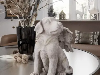 Dog Angel Photorealistic  PBR Low-poly 3D model