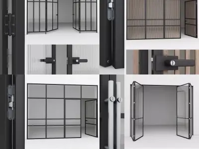 Aluminium door 4x 3D Model Pack