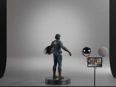 Captain Carter Low-poly 3D model