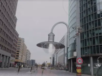  Street Light -7- Galvanized Version - For Walls Low-poly 3D model