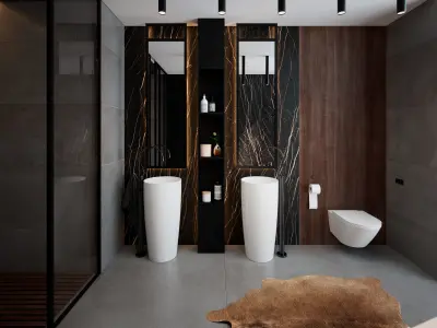 Bathroom Interior Scene for Cinema 4D and Vray 6 ACES 3D model