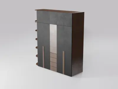 Modern closet wardrobe id7 Low-poly 3D model