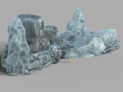 Mountain ice rocks - 3D Models PBR Pack 09 Low-poly 3D model