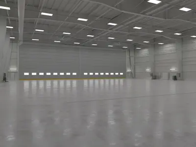 Airplane Hangar Interior 1 Low-poly 3D model