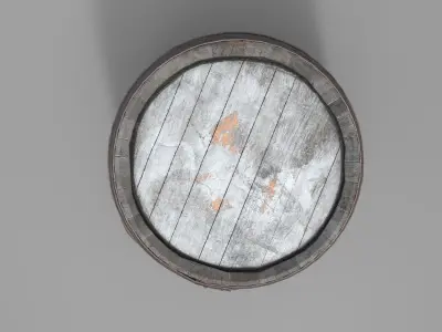 Old Wooden Barrel 3D model