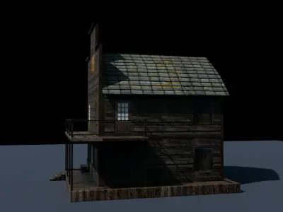 House for Game Texture and Low-poly 3D model