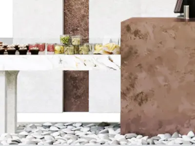 Design project of a coffee shop with a showcase of desserts 3D model